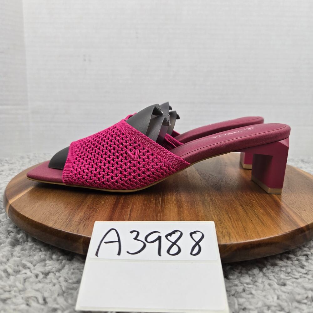 Vivaia Womens 40 Juliet Pink Square Open Toe Business Casual Block Heel Slide